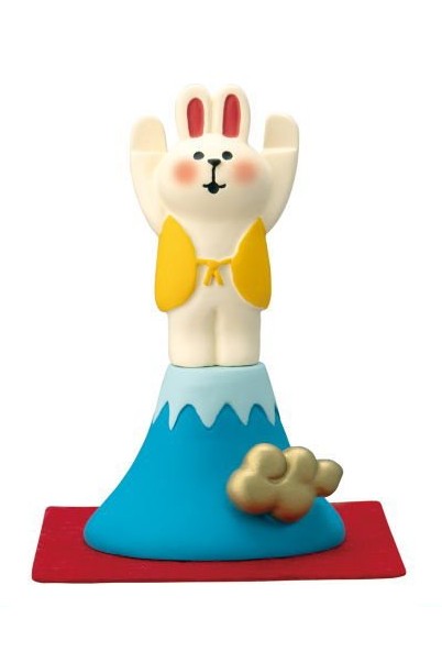 Decole Concombre Figurine - Happy New Year - Rabbit on Top of Mt Fuji - Mu Shop