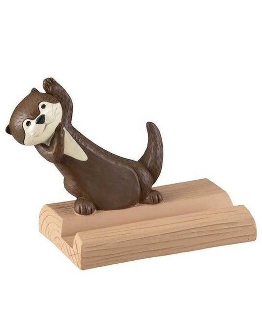 Decole Peeking Otter Smartphone Stand - Chocolate - Mu Shop