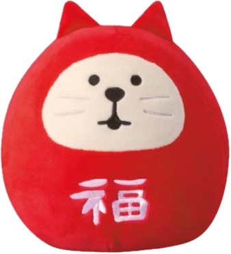 Decole Concombre Puffy Mascot - Lucky Cat Daruma Medium