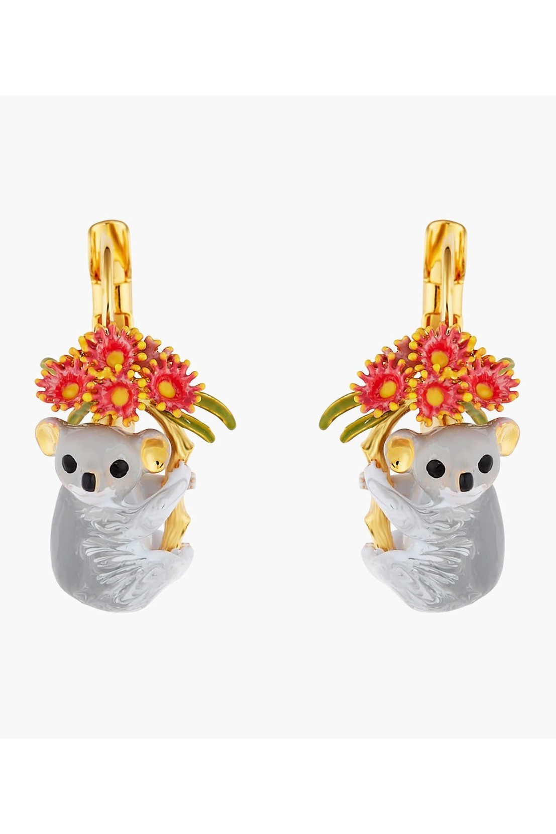 DUO OF KOALAS AND PINK EUCALYPTUS EARRINGS  - Mu Shop