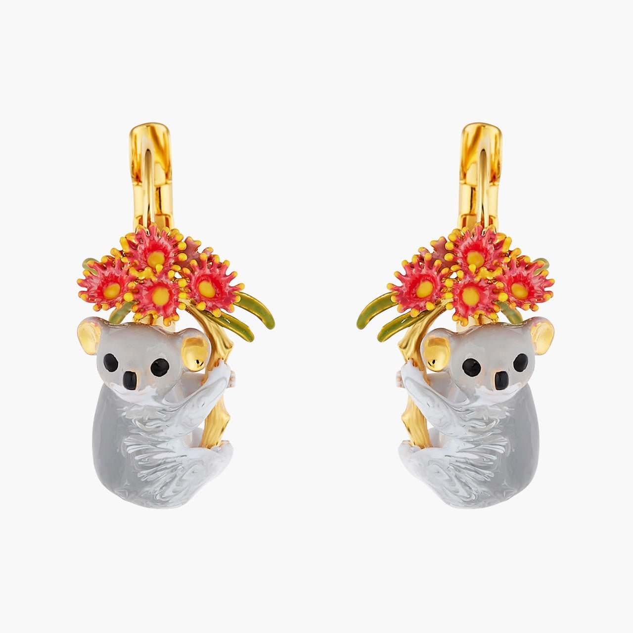 DUO OF KOALAS AND PINK EUCALYPTUS EARRINGS  - Mu Shop