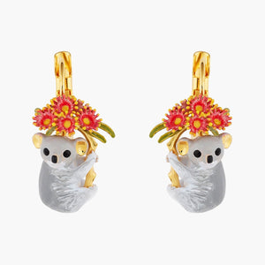 DUO OF KOALAS AND PINK EUCALYPTUS EARRINGS  - Mu Shop