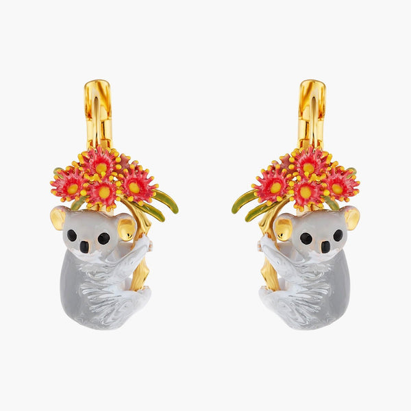 DUO OF KOALAS AND PINK EUCALYPTUS EARRINGS  - Mu Shop