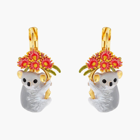 DUO OF KOALAS AND PINK EUCALYPTUS EARRINGS  - Mu Shop