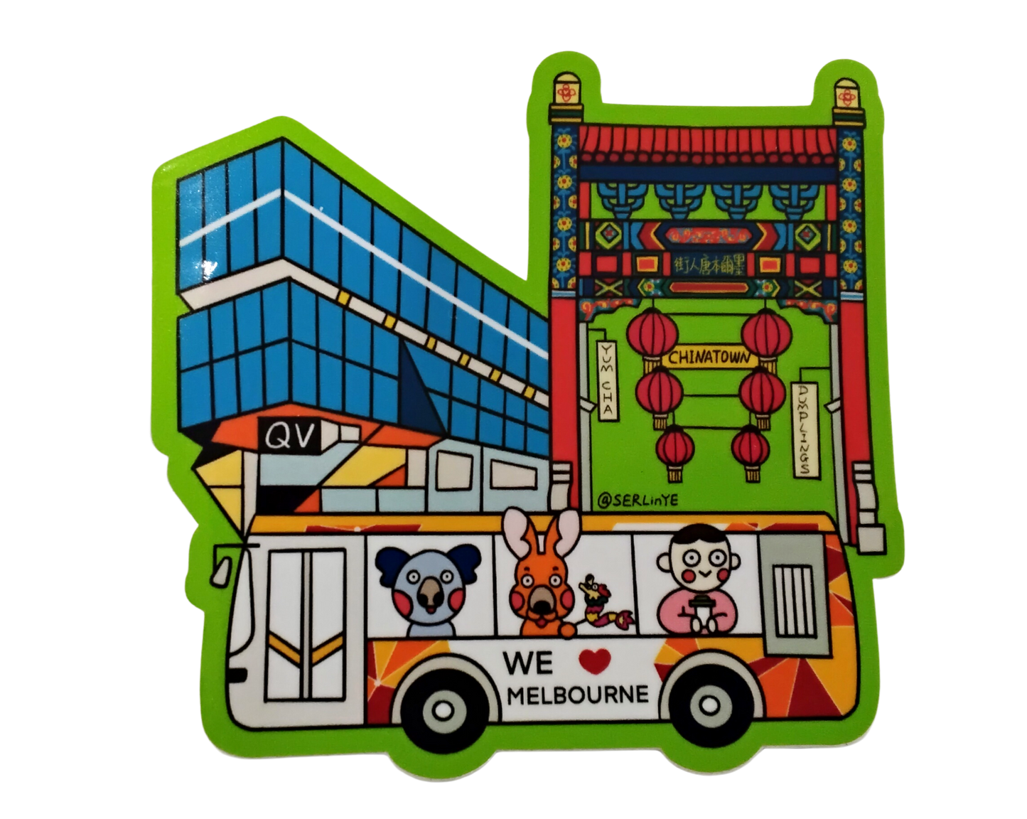 Melbourne Sticker – We ♥ Melbourne (QV Melbourne Central, Chinatown & Tram)