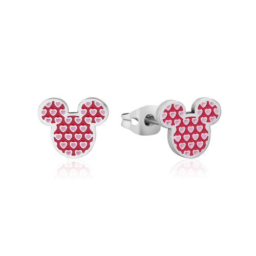 ECC DISNEY MICKEY MOUSE HEART ENAMEL STUD EARRINGS - Mu Shop