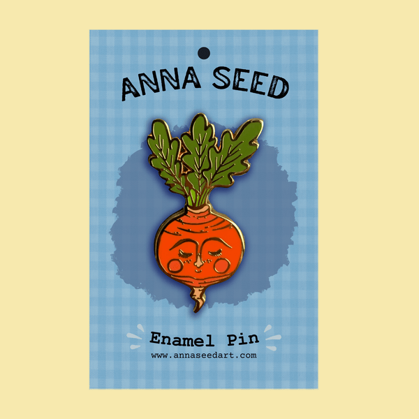 Enamel Pin - Sweet Radish - Cute pin brooch - Mu Shop