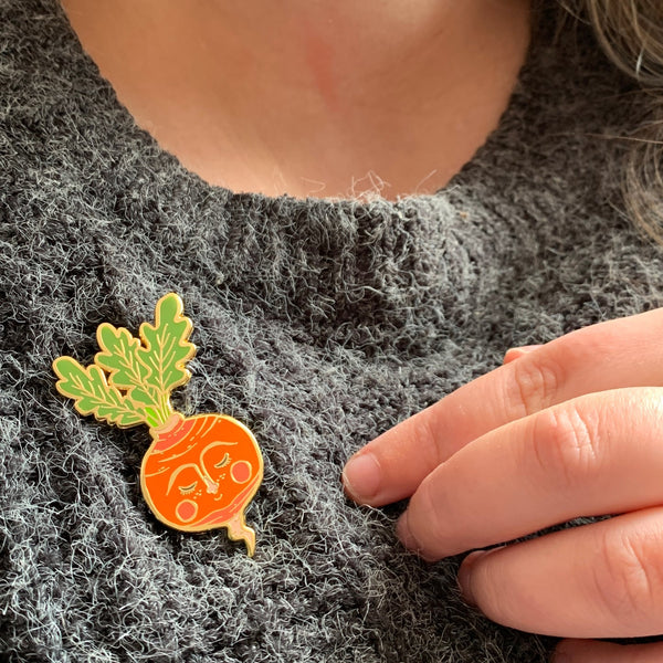 Enamel Pin - Sweet Radish - Cute pin brooch - Mu Shop