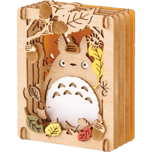 My Neighbor Totoro – Autumn Sunlight Filtering Through the Trees Paper Theater Wood Style Diorama Scene