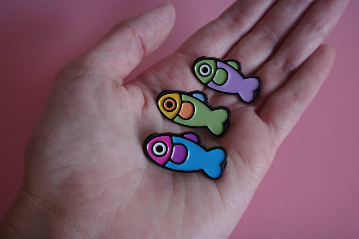 Fish Enamel Pin - 90's Throwback detail view 5