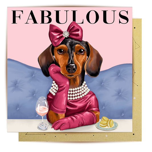 Fabulous Dachshund Greeting Card - Mu Shop