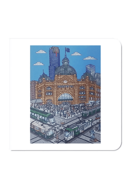 Flinders St Station Greeting Card - Mu Shop