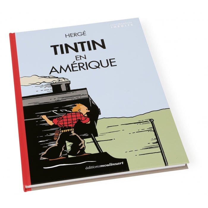 French Album #02 Tintin In America - Train Cover Colourised Edition (Hard Cover) - Mu Shop