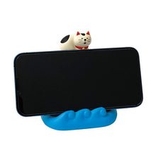 Fuji Relaxing Cat Smartphone Stand 6cm - Bicolour cat - Mu Shop