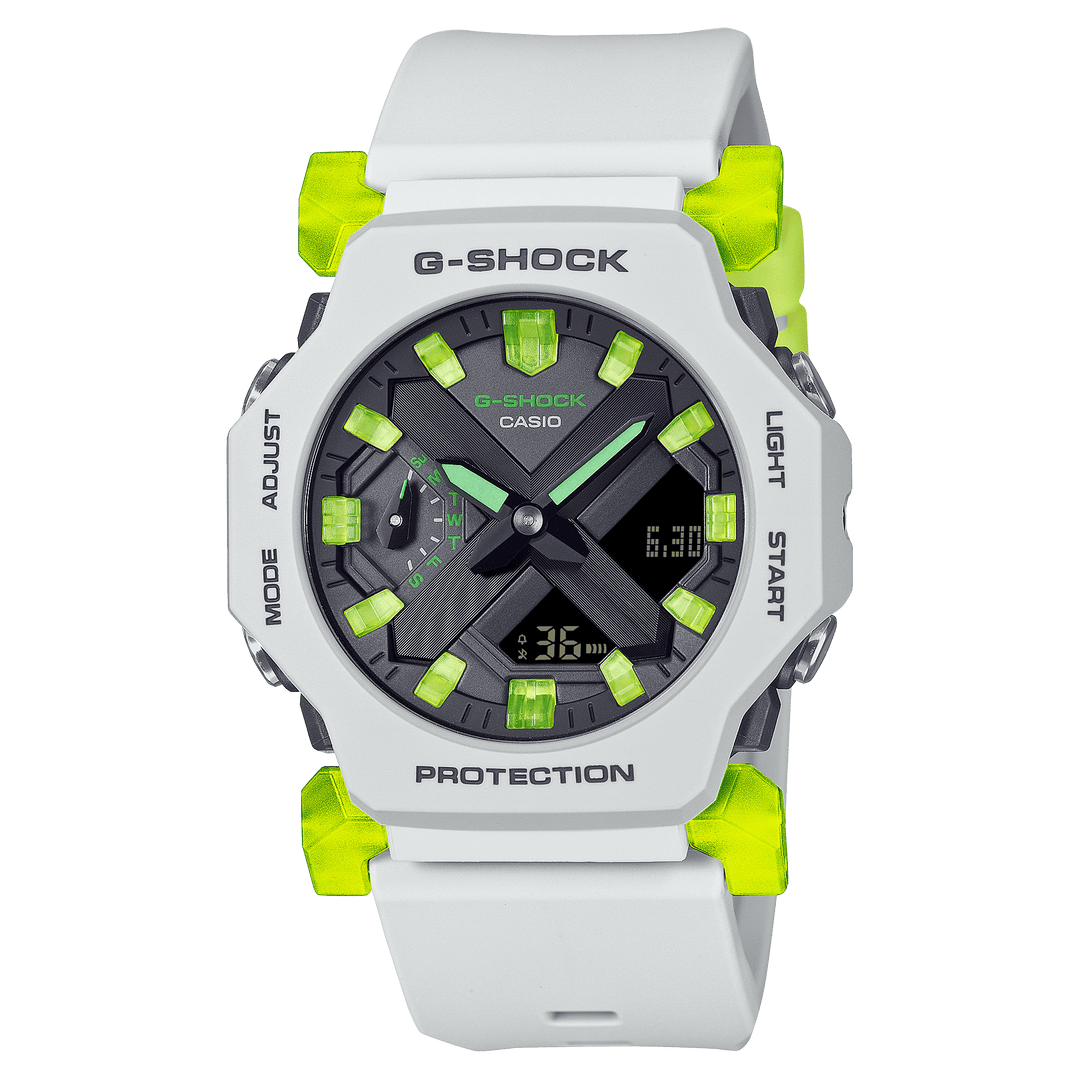 G SHOCK DUO Virtual Mix Black Face, White Resin - Mu Shop