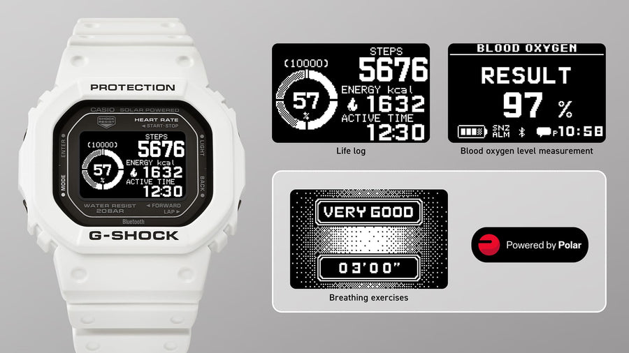 G SHOCK GSQUAD Smart Color, White Resin Band - Mu Shop