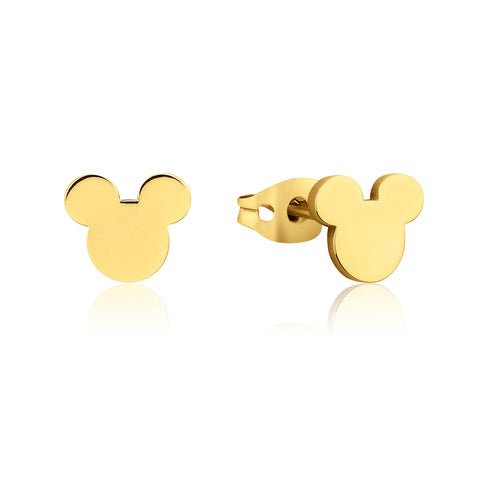 GOLD PLATED STAINLESS STEEL MICKEY STUDS - Mu Shop