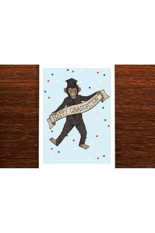 Graduation Chimp - Congratulations Graduation Card - Mu Shop