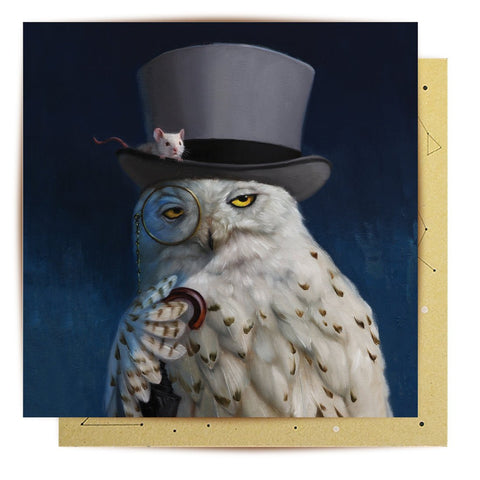 Greeting Card Gentleman Owl - Mu Shop