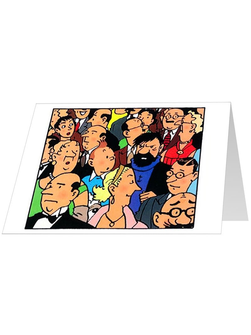 Greeting Card Tintin And Haddock in Crowd - Mu Shop