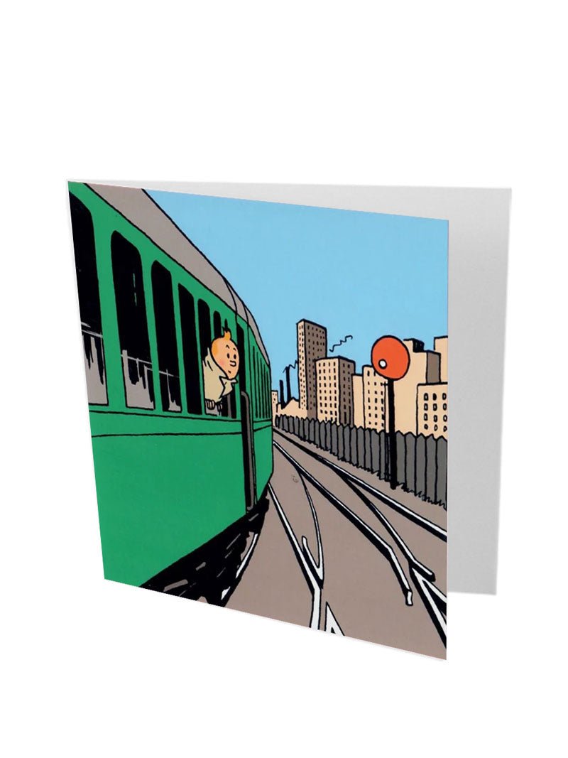 Greeting Card - Tintin Leaning Out Of The Train - Mu Shop