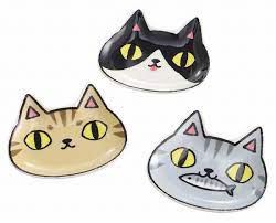 Grey Mini Ceramic Plate - Three Cat Brothers - Mu Shop