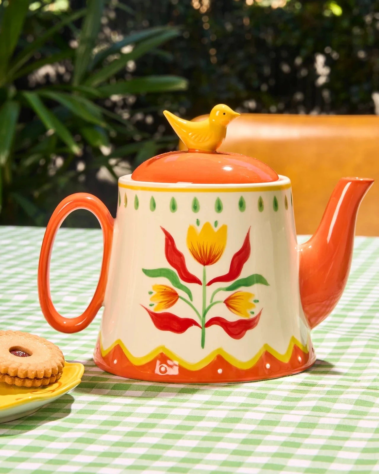 Hand Painted Stoneware Teapot 1100ml - Mu Shop