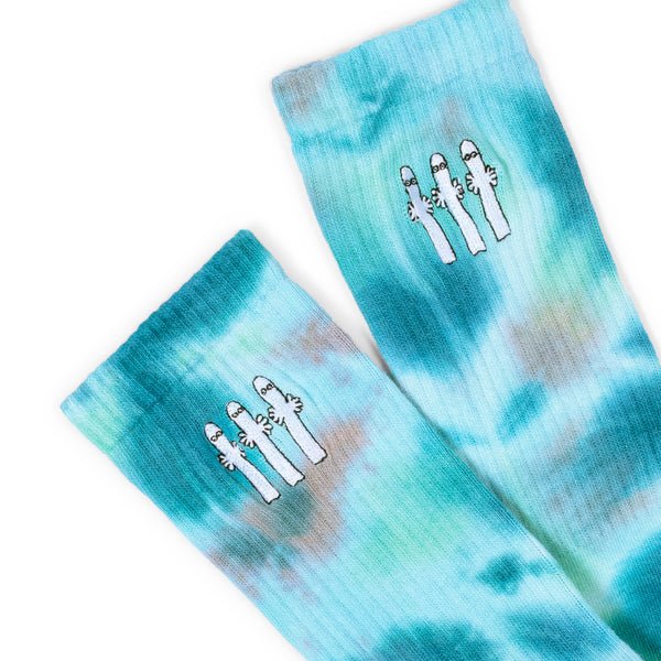 Hattifatteners Tie Dye Men Socks - Turquoise and Blue - Mu Shop