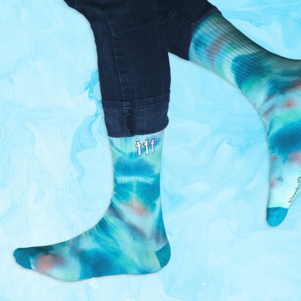 Hattifatteners Tie Dye Men Socks - Turquoise and Blue - Mu Shop