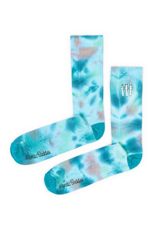 Hattifatteners Tie Dye Men Socks - Turquoise and Blue - Mu Shop