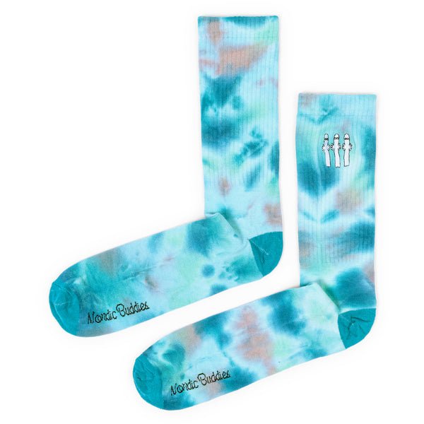 Hattifatteners Tie Dye Men Socks - Turquoise and Blue - Mu Shop