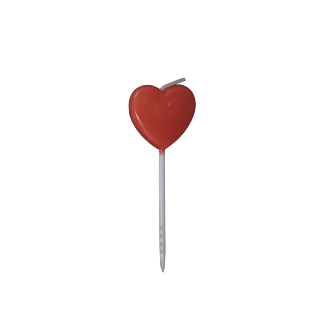 Heart Shaped Brithday Candle - Red - Mu Shop