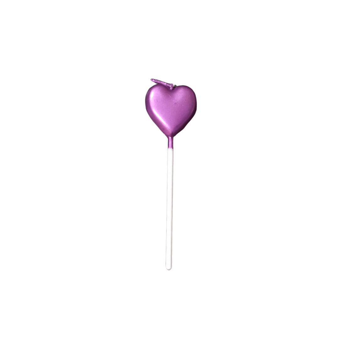 Heart Shaped Brithday Candle - Violet - Mu Shop