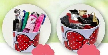 Hello Kitty Round Tin Pen Holder - Mu Shop