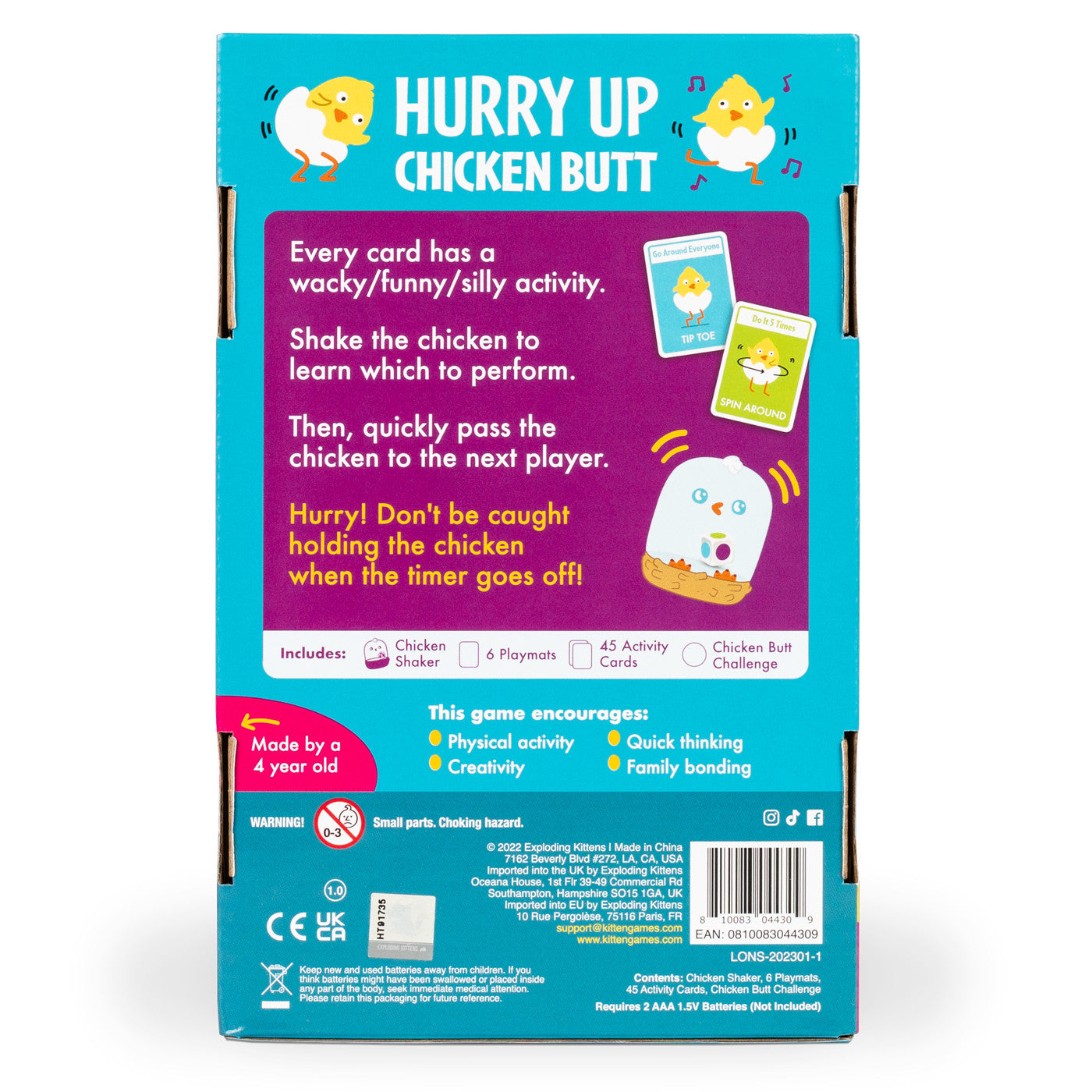 Hurry Up Chicken Butt Card Game