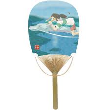 Spirited Away – Chihiro & Haku Bamboo Uchiwa Fan (Koban Shape)