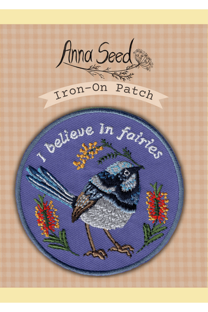 Iron - On Patch - Fairy Wren - Cute fabric patch - Mu Shop