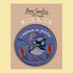 Iron - On Patch - Fairy Wren - Cute fabric patch - Mu Shop