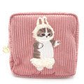 Japan Mofusand Fluffy Embroidered Cosmetic Pouch - Cat / Rabbit - Mu Shop