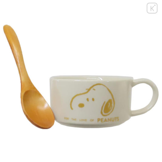 Soup cup and spoon set - Charlie Brown and Snoopy - White