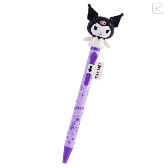 Japan Sanrio Bye Bye Action Mascot Ballpoint Pen - Kuromi