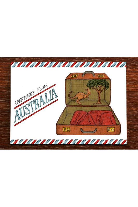 Kangaroo Suitcase - Australian Postcard - Mu Shop