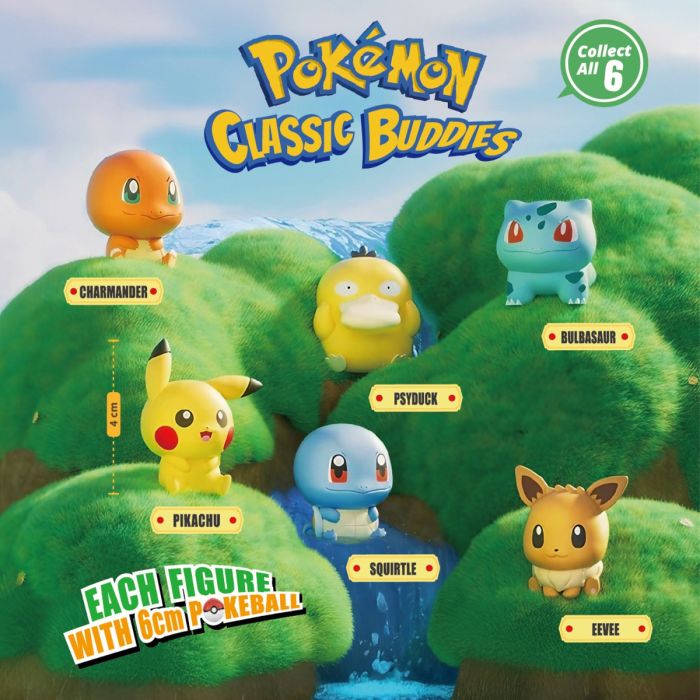 Pokemon Classic Buddies six character figure designs