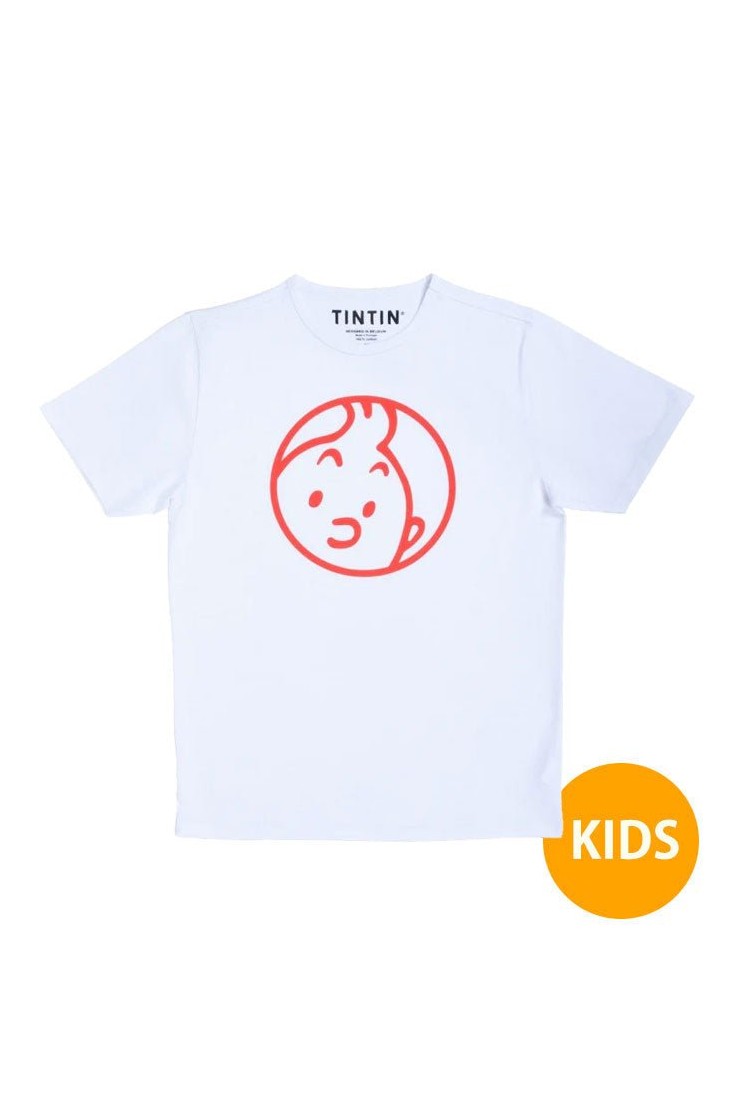 Kid T-shirt TIntin Face White - Mu Shop