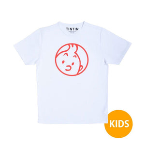 Kid T-shirt TIntin Face White - Mu Shop