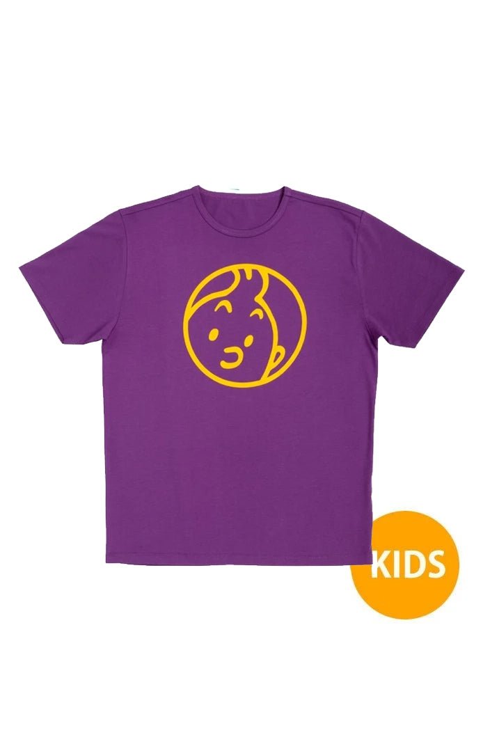 Kids T-shirt TIntin Face Purple - Mu Shop