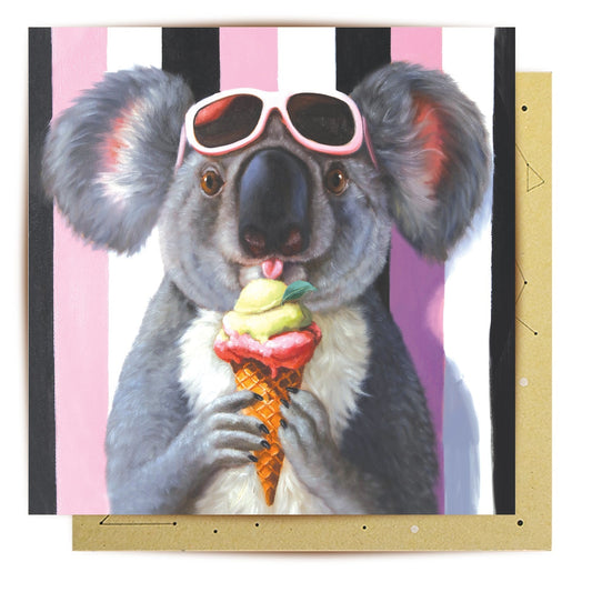 Koala Loves Ice Cream Greeting Card - Mu Shop