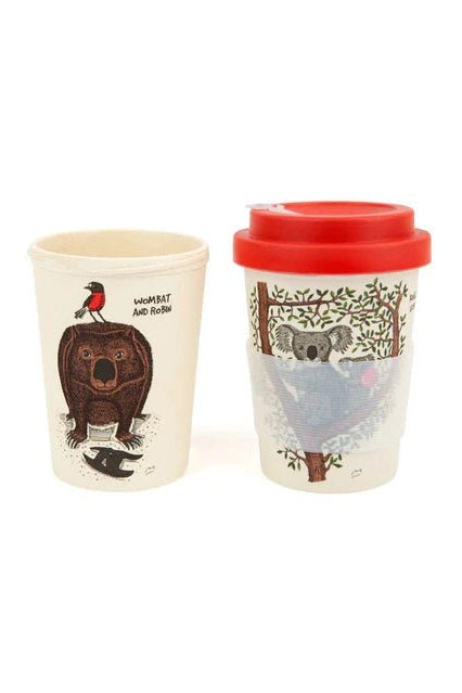 Koalas in a Gum Tree and Wombat & Robin Eco - Bamboo fibre Cup - Mu Shop