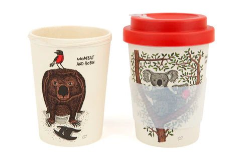 Koalas in a Gum Tree and Wombat & Robin Eco - Bamboo fibre Cup - Mu Shop