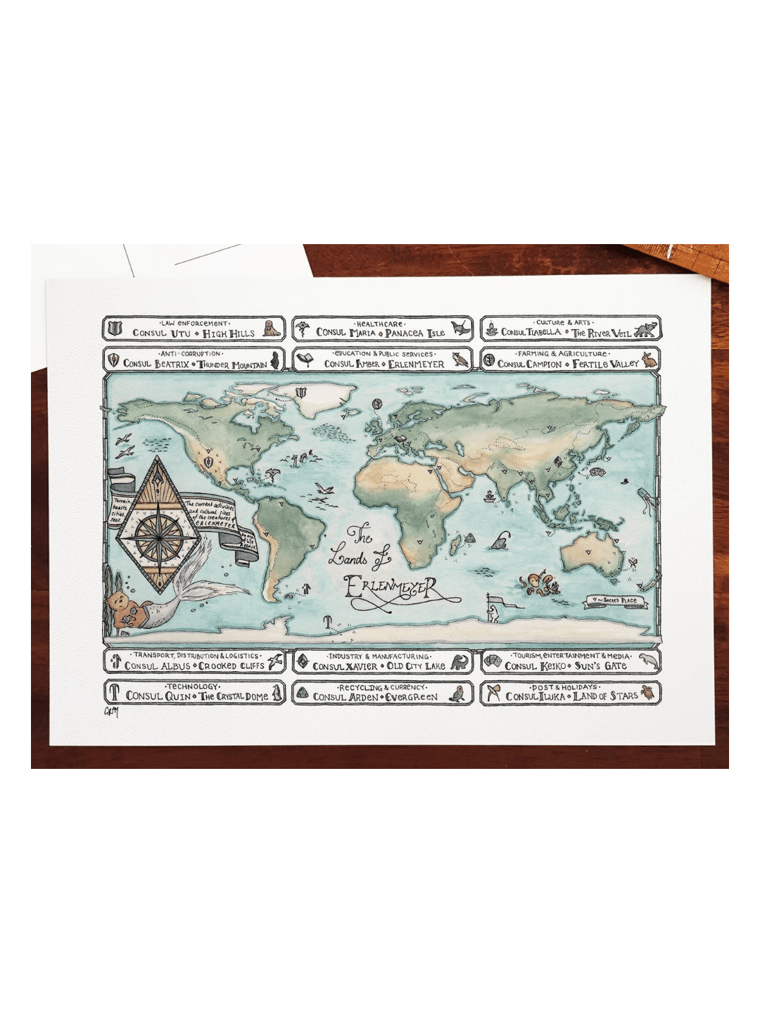 Lands of Erlenmeyer - A4 Art Print - Mu Shop